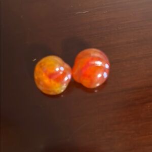 Vibrant Orange and Red Marbles